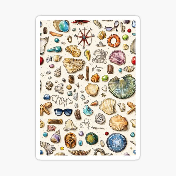 Item preview, Ocean Jewels and Shells on Beachy Canvas designed and sold by Piotrek0001.