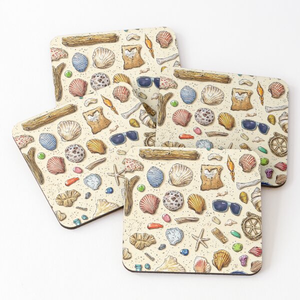 Item preview, Sand Textured Collage of Ocean Beach Finds designed and sold by Piotrek0001.