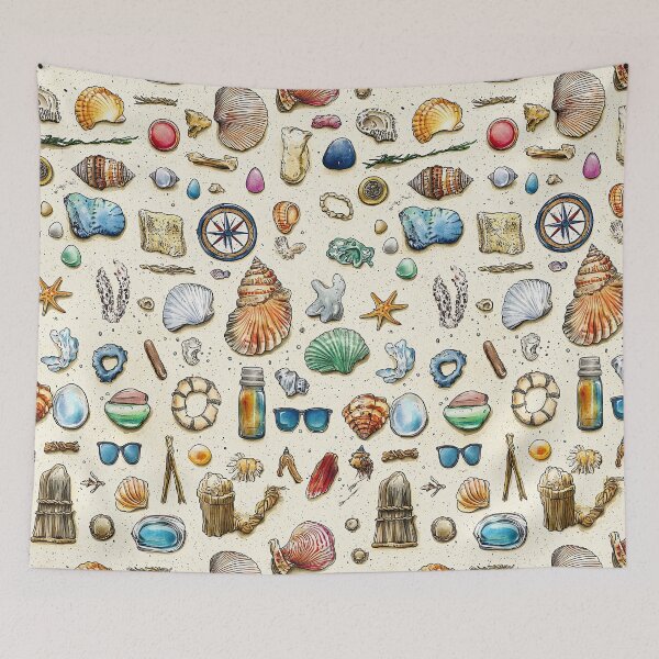 Item preview, Watercolor Beach Memories in Delicate Marine Palette designed and sold by Piotrek0001.