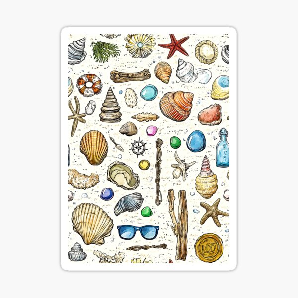 Item preview, Ocean-Inspired Elements on Soft Textured Background designed and sold by Piotrek0001.