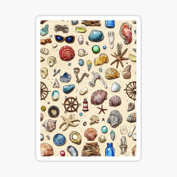 Item preview, Tidepool Objects in a Stylized Ocean Display designed and sold by Piotrek0001.