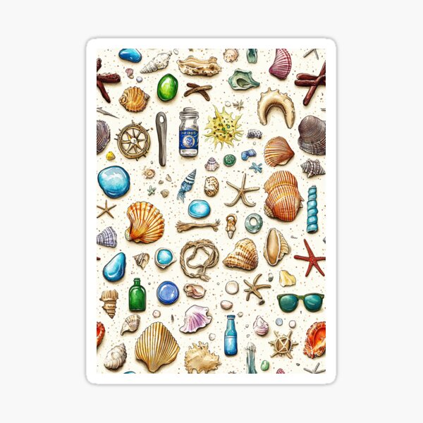 Item preview, Pebbles and Shells Framed in Ocean Light designed and sold by Piotrek0001.