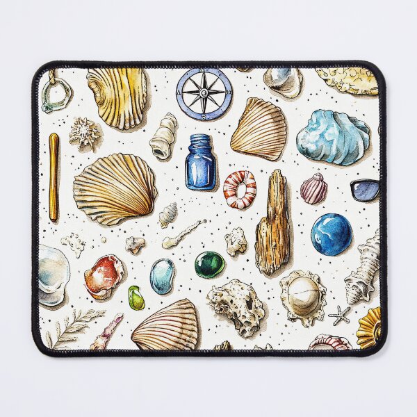 Item preview, Seaside Keepsakes Displayed on Earthy Toned Canvas designed and sold by Piotrek0001.
