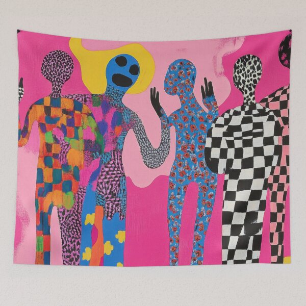 Item preview, Vibrant abstract figures dance designed and sold by anytka.