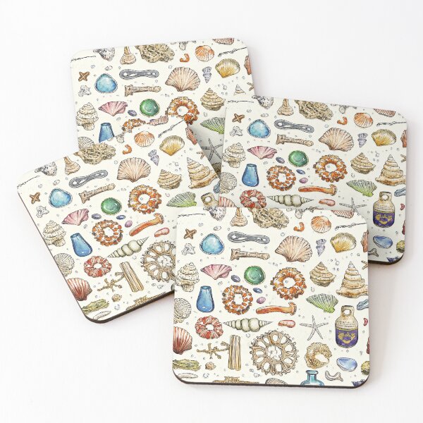 Item preview, Aesthetic Beach Elements on Pale Sandy Surface designed and sold by Piotrek0001.