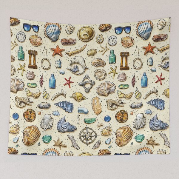 Item preview, Forgotten Beach Objects in Warm Sandy Palette designed and sold by Piotrek0001.