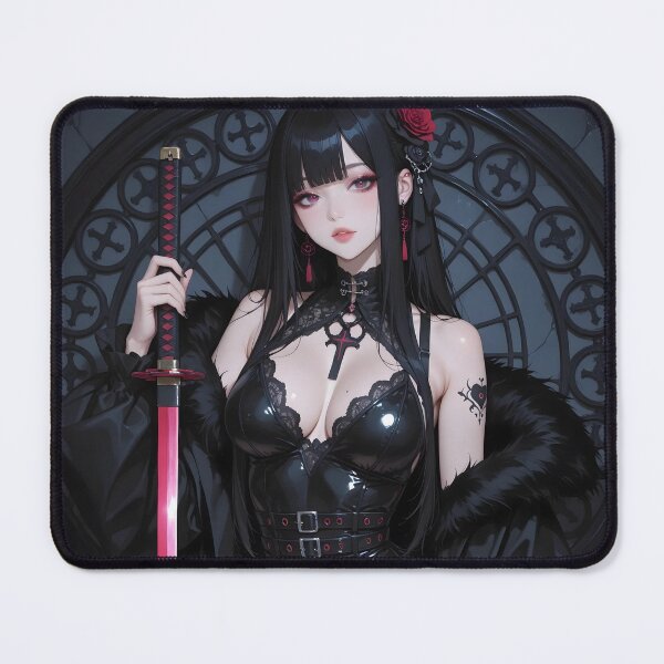 Item preview, Red katana sexy anime girl designed and sold by Planet Utoppia.