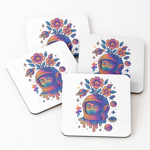 Item preview, Surreal Astronaut Head with Blooming Flowers  designed and sold by stylishdzign.