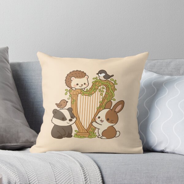 Item preview, Kawaii Animals Woodland Badger Bunny Hedgehog Harp Harmony designed and sold by Maljonic.