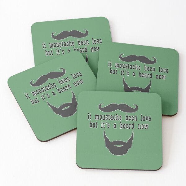 Item preview, "It Moustache Been Love But It's Beard Now"  – Funny Moustache & Beard Pun Design designed and sold by BatavianBrew.