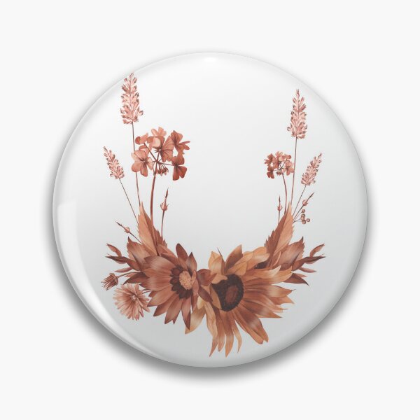 Item preview, Autumn bouquet of garden flowers in terracotta color. designed and sold by XDenisova.