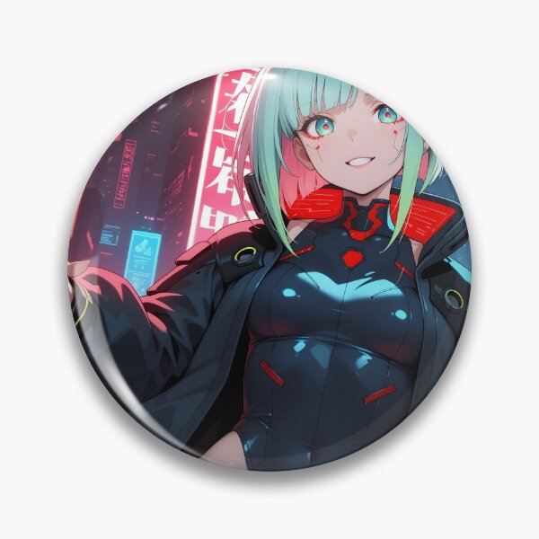 Item preview, Futuristic cyberpunk girl with short blue hair designed and sold by Planet Utoppia.