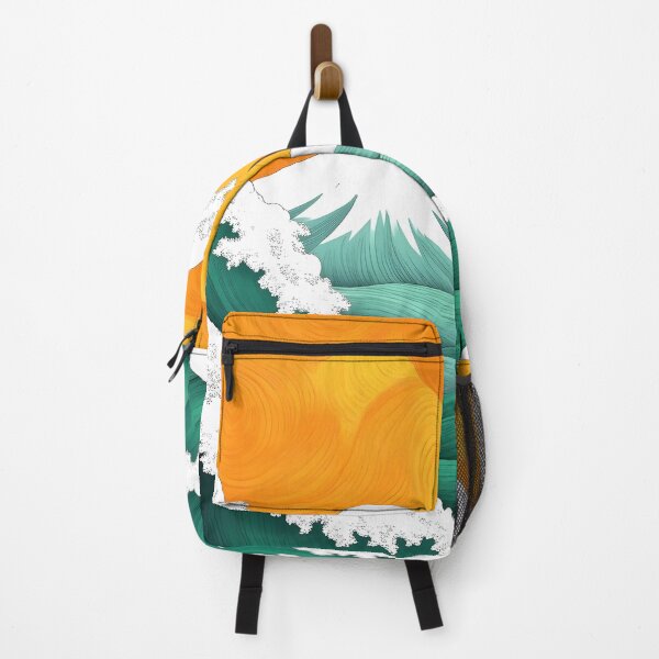 Item preview, Yellow and Green Japanese Mountain – Tranquil Nature Art Print designed and sold by Ju Cabalin.