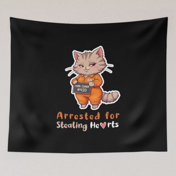 Item preview, Cute Cat Shirt – Heart Stealing Offender designed and sold by Meow Cat.