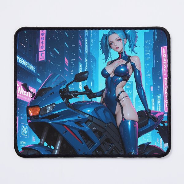 Item preview, Futuristic cyberpunk girl on a motorcycle designed and sold by Planet Utoppia.