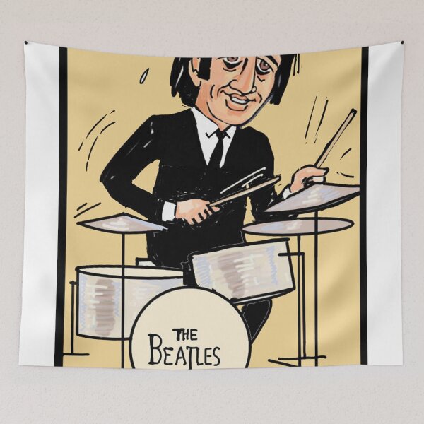 Item preview, cartoon drawing of Ringo Starr on the drums designed and sold by Iasha.