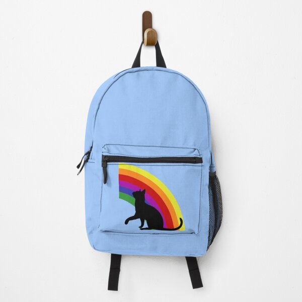 Item preview, Black Cat Silhouette on Rainbow Subtle LGBTQ+ Pride designed and sold by SandyMDesigns.