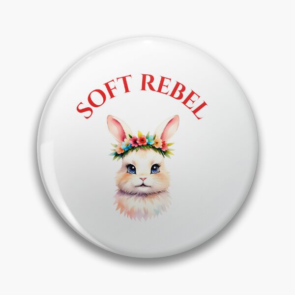 Aperçu de l'œuvre Lapin rebelle doux – Illustration florale mignonne créée et vendue par QuickPick Store.