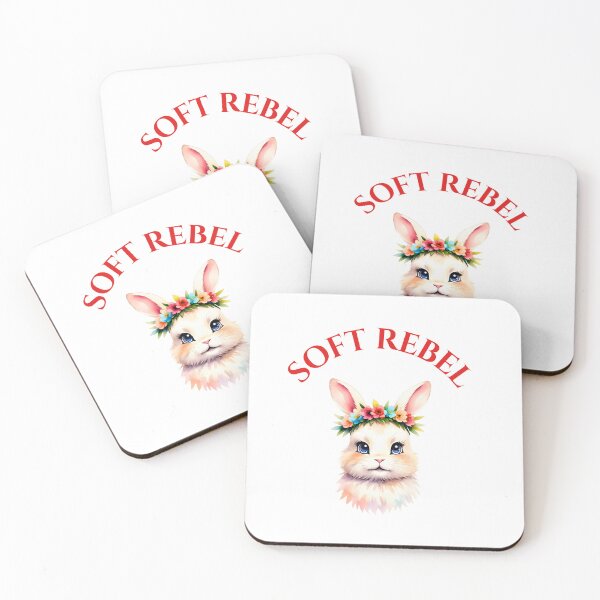 Item preview, Soft Rebel Bunny – Cute Floral Animal Illustration designed and sold by QuickPick Store.