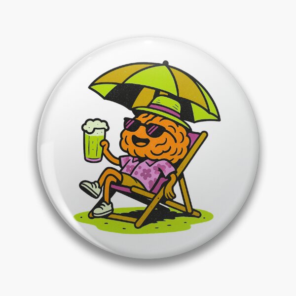 Item preview, Vacation Brain – Retro Cartoon Style Beach Design designed and sold by Design_Your_Day.