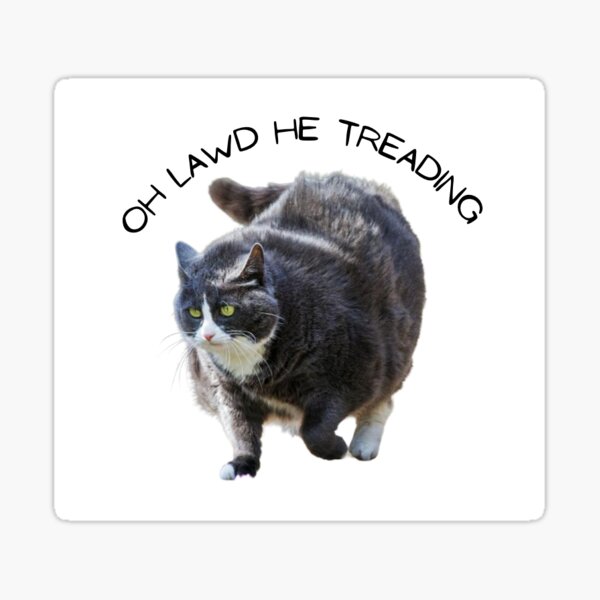 Item preview, Oh Lawd He Treading Sticker Fat Cat  designed and sold by snowballsshop.