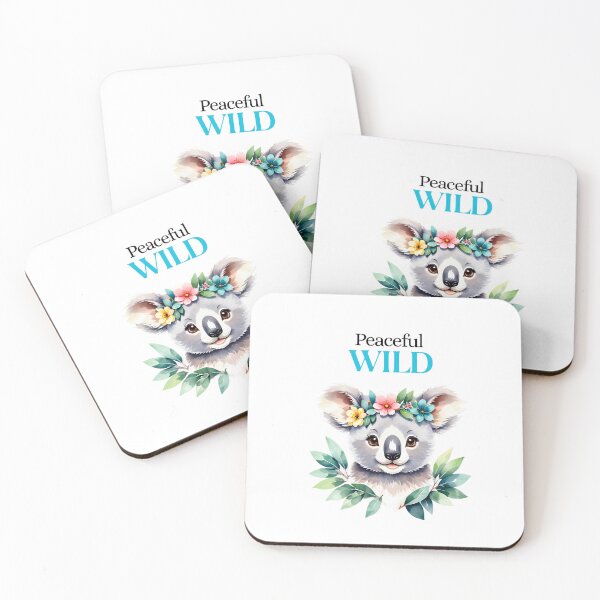 Item preview, Peaceful Wild Koala – Cute Floral Animal Illustration designed and sold by QuickPick Store.