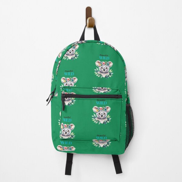 Vista previa del artículo con la obra «Koala salvaje y pacífico: linda ilustración floral», diseñado y vendido por QuickPick Store.