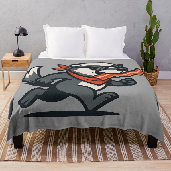 Item preview, Bacon Bandit Honey Badger Snack – Funny Cartoon Snack Thief Mascot Vector designed and sold by WAUZ.