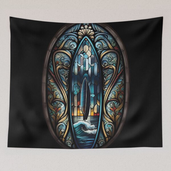 Item preview, Stained Glass Ocean Surfer designed and sold by ShadowAndSlate.