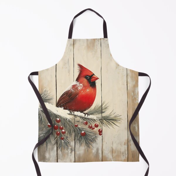 Item preview, Rustic Holiday Northern Red Cardinal Bird designed and sold by SoaringOwlArts.