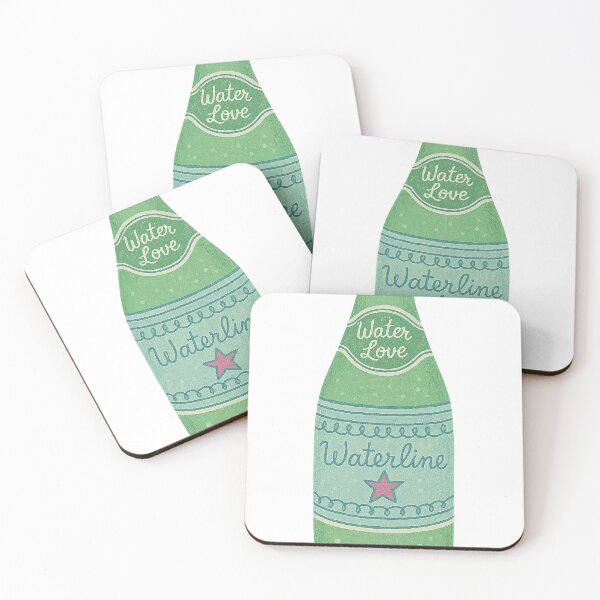 Item preview, Vintage Green Bottle Illustration – Water Love Pop Art Print designed and sold by weirdfishes123.