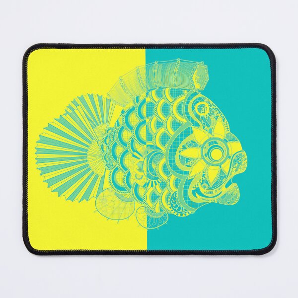 Item preview, Half & Half No. 1, lemon & turquoise designed and sold by atalablues.