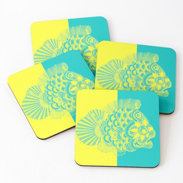 Item preview, Half & Half No. 1, lemon & turquoise designed and sold by atalablues.