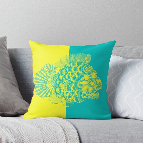 Item preview, Half & Half No. 1, lemon & turquoise designed and sold by atalablues.