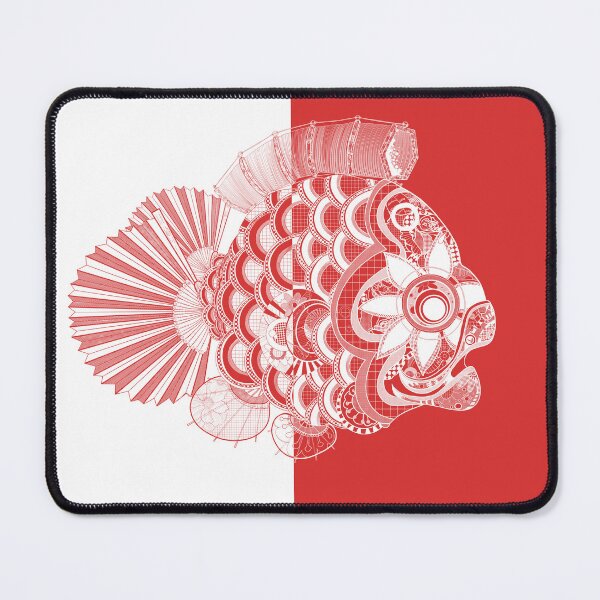 Item preview, Half & Half No. 1, white & punch red designed and sold by atalablues.