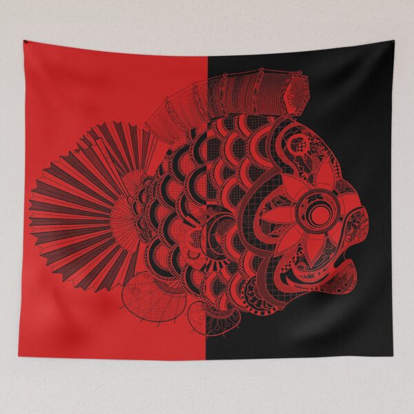 Item preview, Half & Half No. 1, thunderbird red & jet black designed and sold by atalablues.