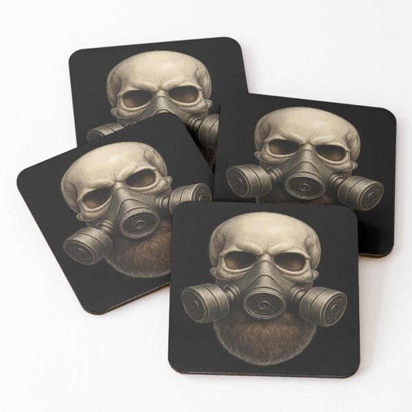 Item preview, Realistic Bearded Skull with Gas Mask designed and sold by LaNadaYFundante.