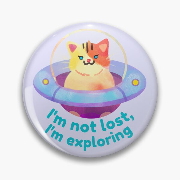 Item preview, Cute Space Cat Quote – I'm Not Lost I'm Exploring Funny Astronaut Kitty Design designed and sold by Kimagure13.
