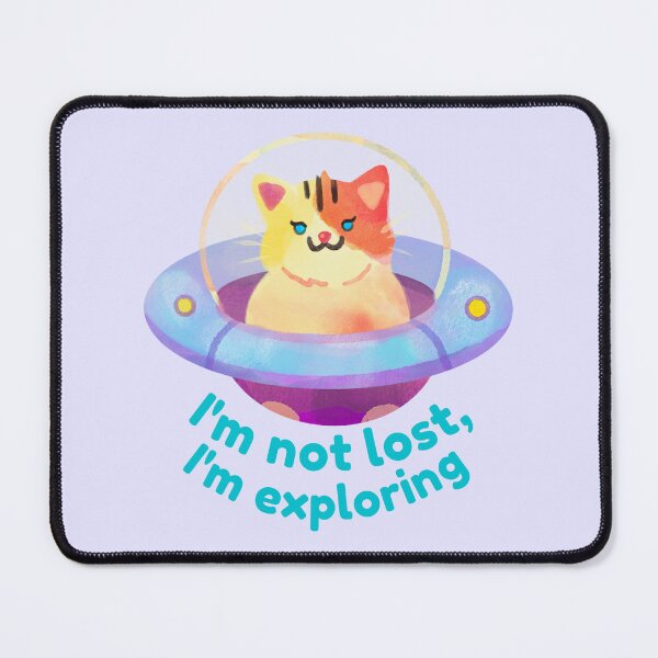 Item preview, Cute Space Cat Quote – I'm Not Lost I'm Exploring Funny Astronaut Kitty Design designed and sold by Kimagure13.
