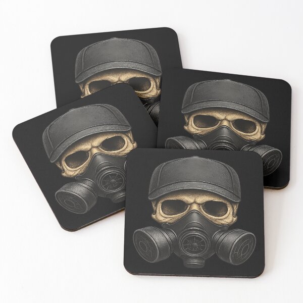 Item preview, Realistic Skull with Cap and Gas Mask designed and sold by LaNadaYFundante.