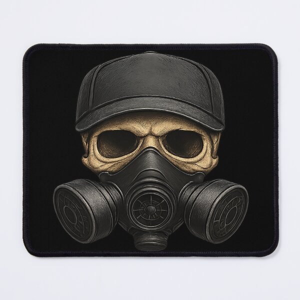 Item preview, Realistic Skull with Cap and Gas Mask designed and sold by LaNadaYFundante.