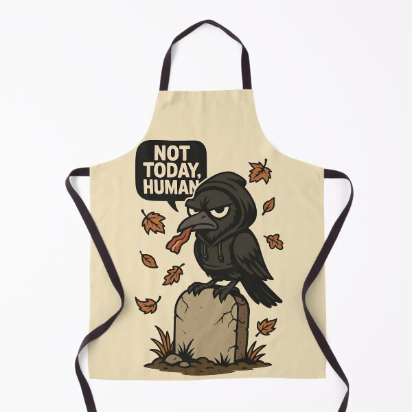 Item preview, Not Today, Human – Emo Goth Cranky Crow Tombstone Design designed and sold by WAUZ.