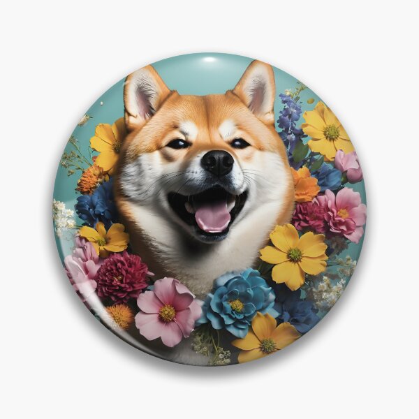 Item preview, Shiba Inu in Bloom: A Floral Celebration designed and sold by QuickPick Store.