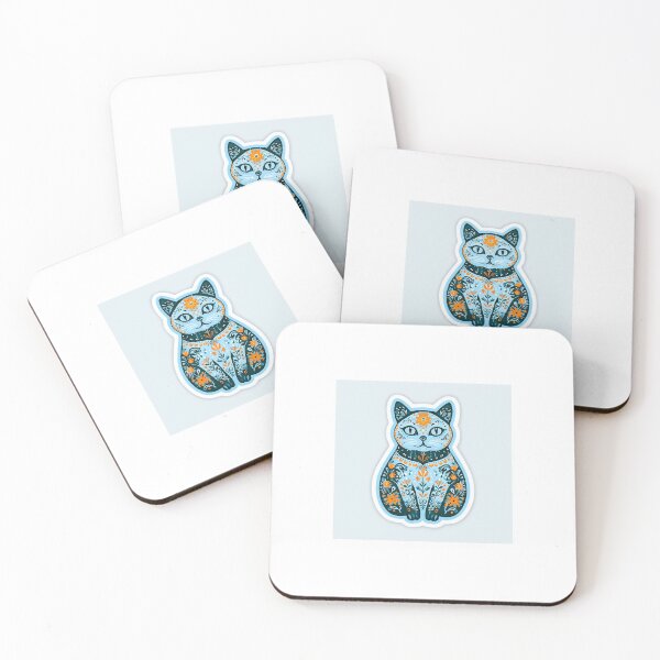 Item preview, Whimsical Folk Cat designed and sold by MamaHiba.