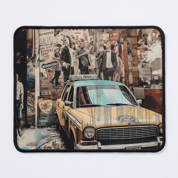 Item preview, New York Street Art and Graffiti of a Yellow Cab designed and sold by ShadowAndSlate.