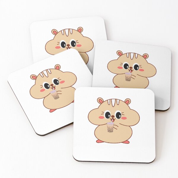 Item preview, Kawaii Chipmunk Drinking Boba – Cute Bubble Tea Animal Sticker designed and sold by Blueprint&co.