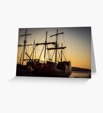 A sailer in the bay of Senj, Croatia Greeting Card
