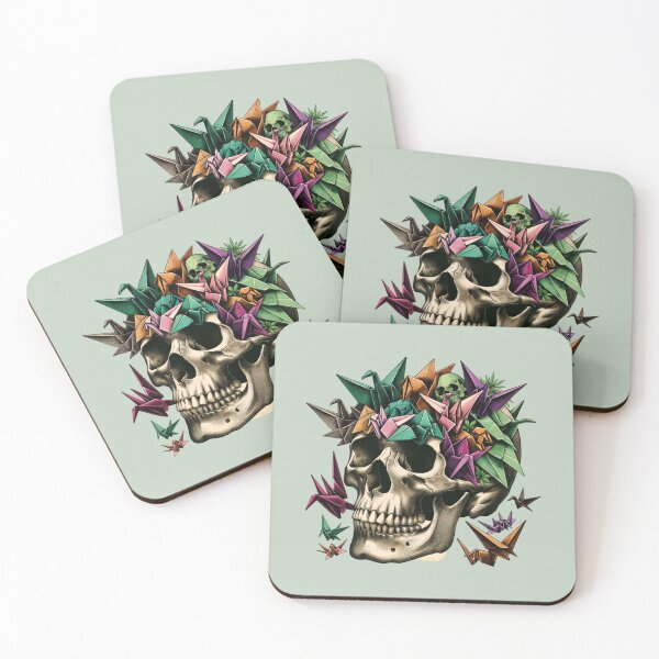 Item preview, Skull and colorfull origami in watercolor style  designed and sold by Origami-BA.