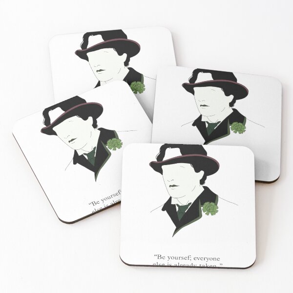 Item preview, Oscar Wilde Minimalist Portrait "Be Yourself" Quote designed and sold by Finmm.