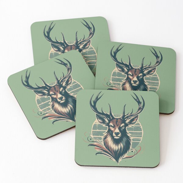 Item preview, Deer looking straight ahead designed and sold by Animals - WildSpirit.